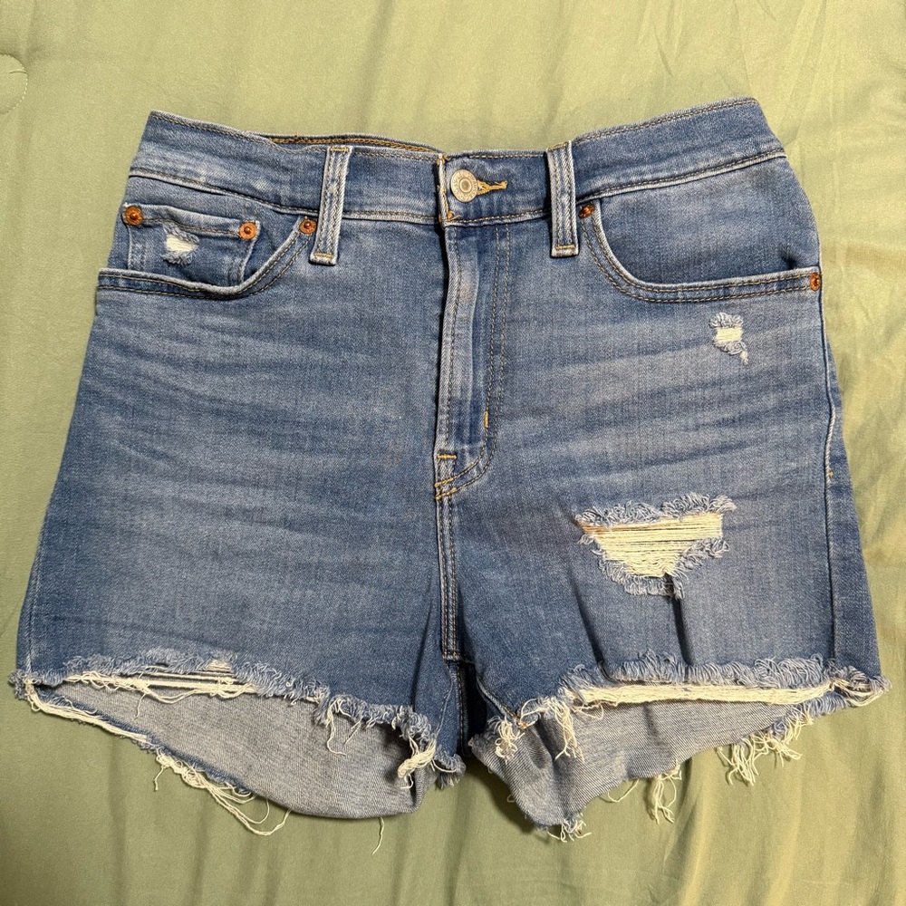 Levi's High Rise Distressed Jean Shorts, Size 27